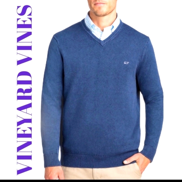 Vineyard Vines Cashmere Heathered Blue Size L - Picture 1 of 7